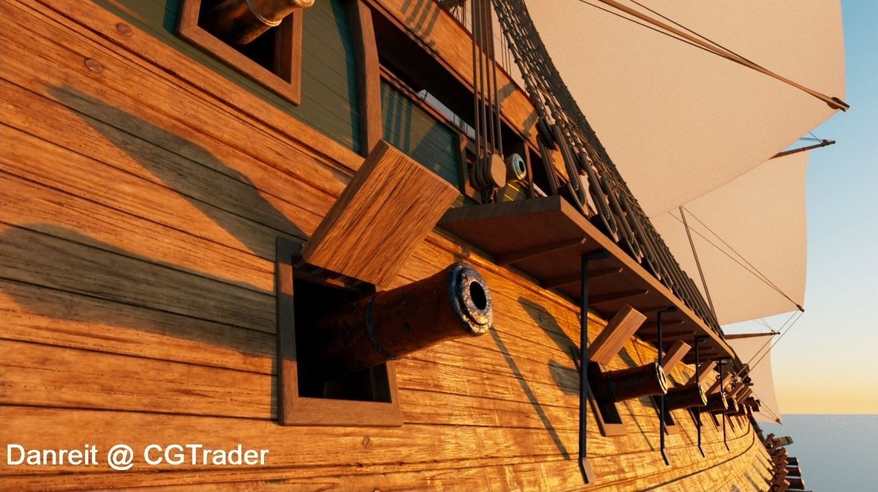 Ship of the line 3D model_5