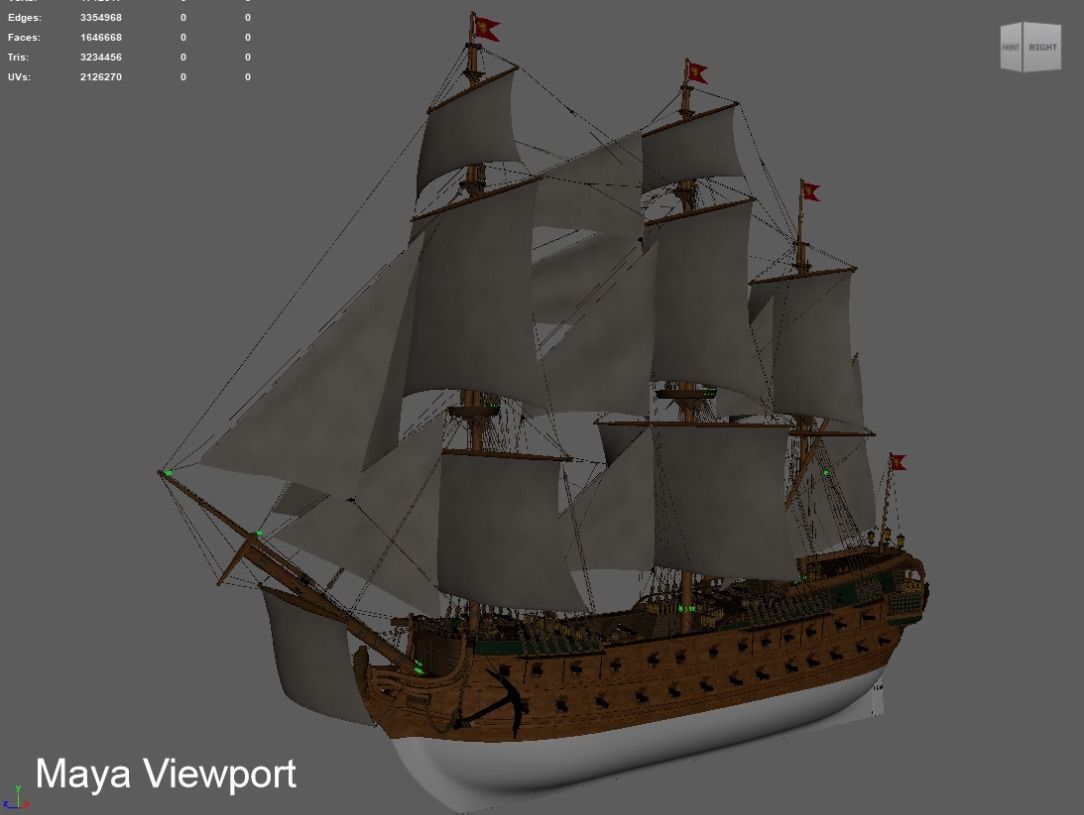 Ship of the line 3D model_21