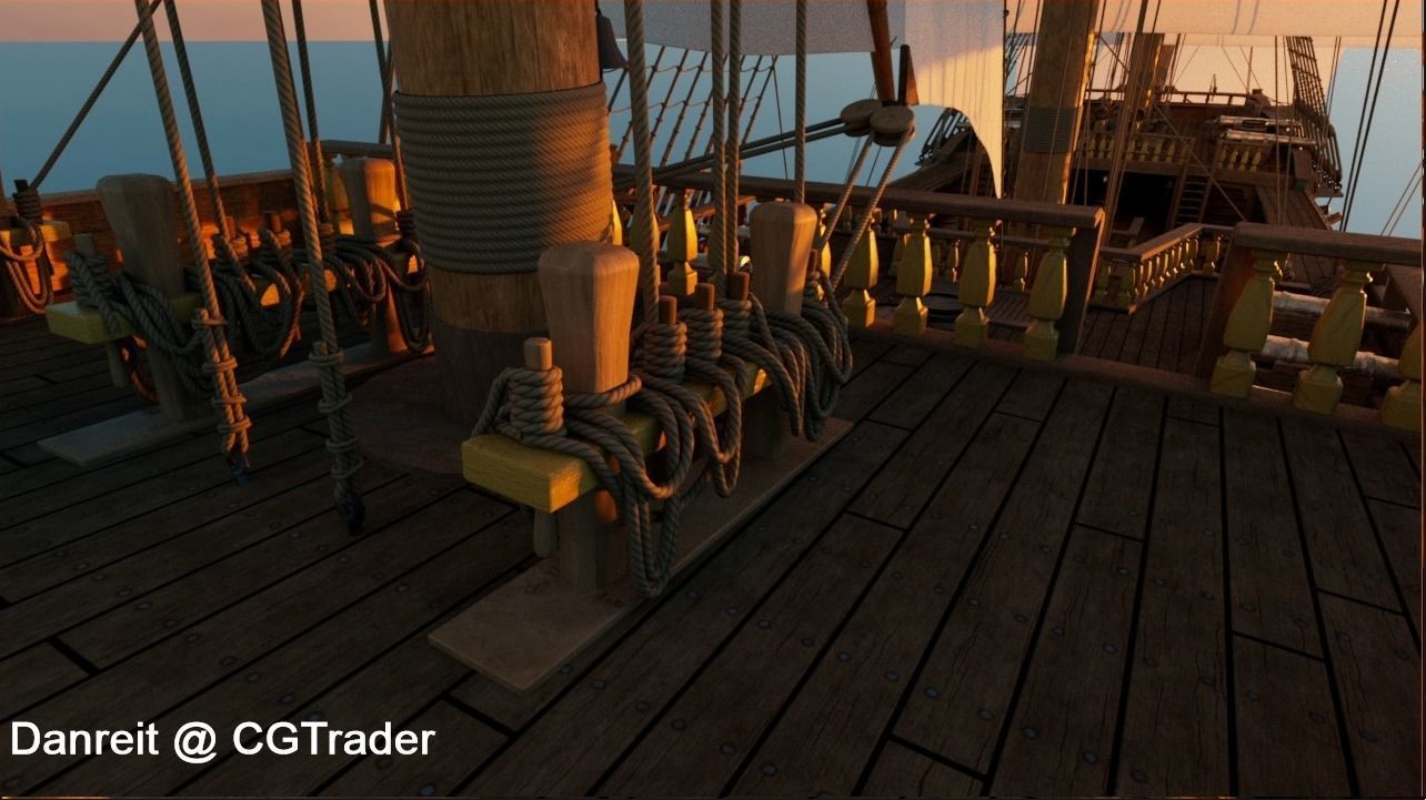 Ship of the line 3D model_13