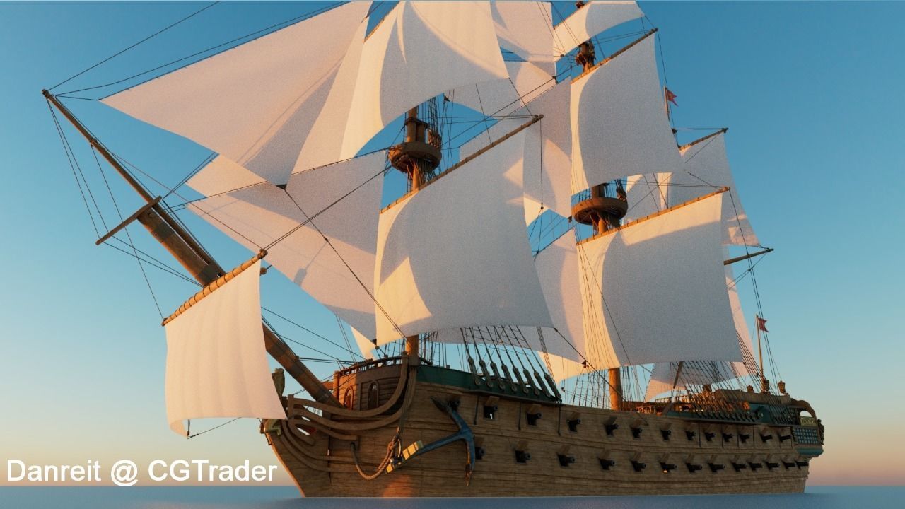 Ship of the line 3D model_2