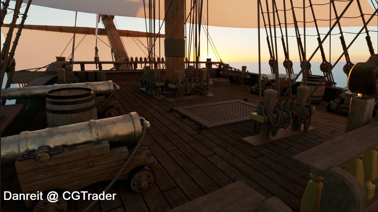 Ship of the line 3D model_10