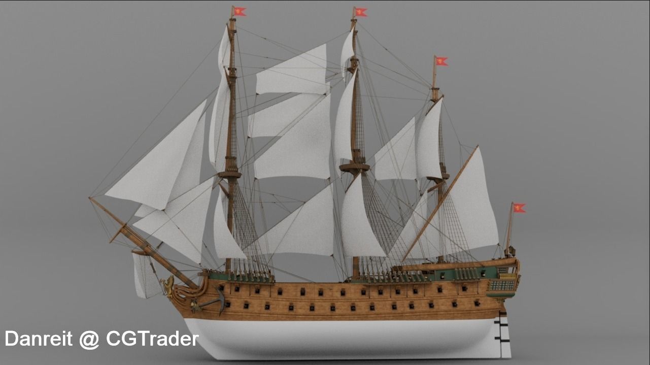 Ship of the line 3D model_16