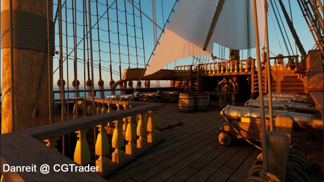 Ship of the line 3D model_12