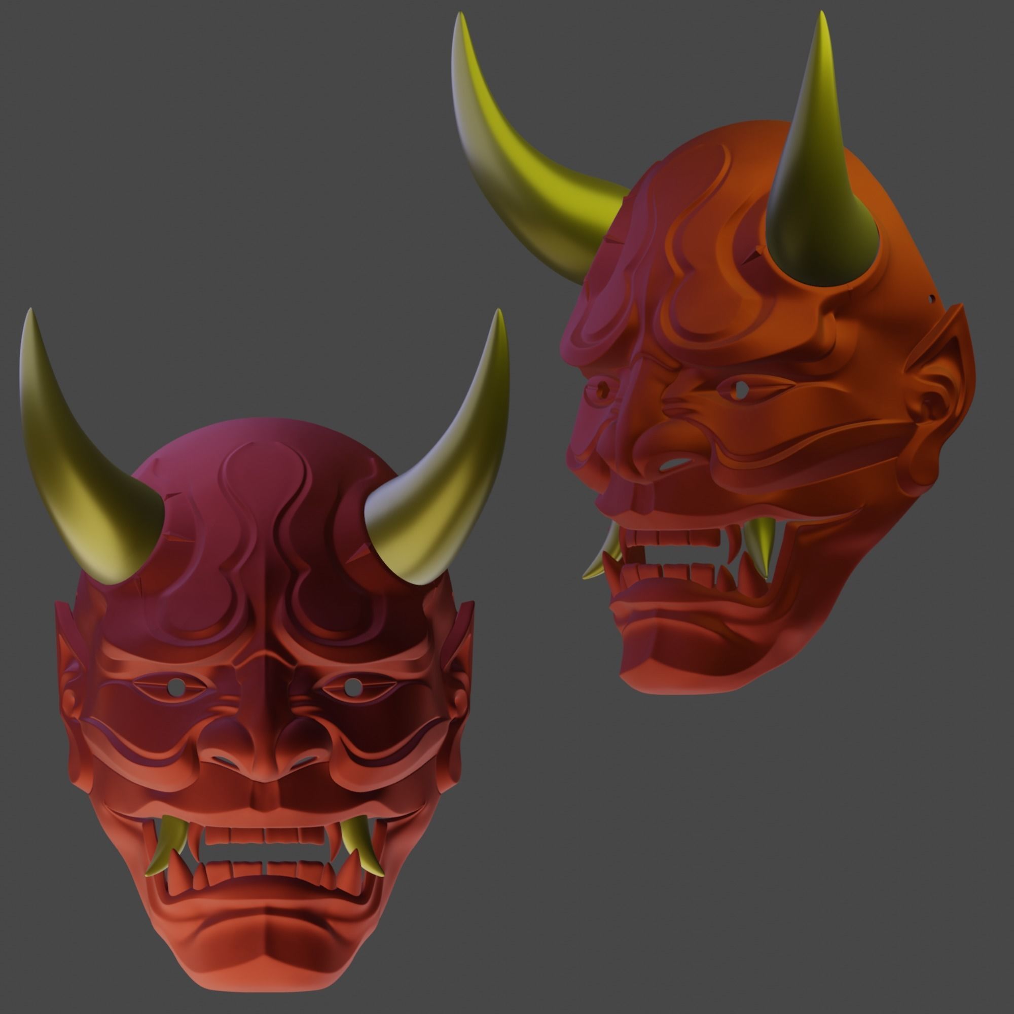 Oni mask Masks 3D print model_2