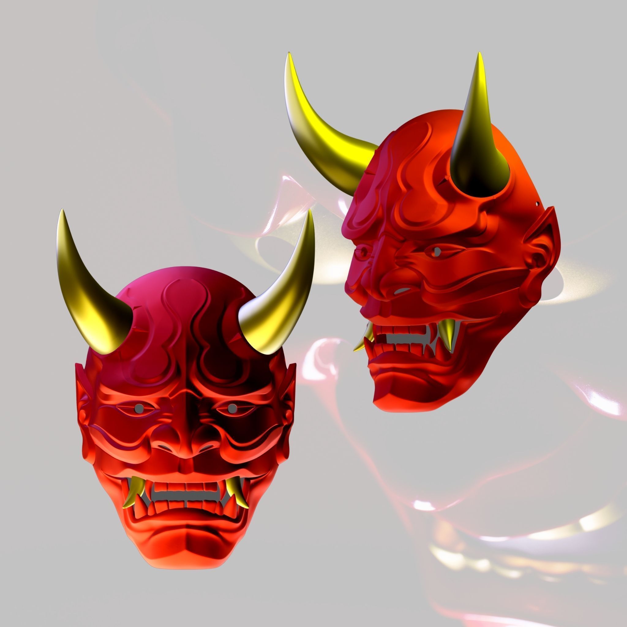 Oni mask Masks 3D print model_8