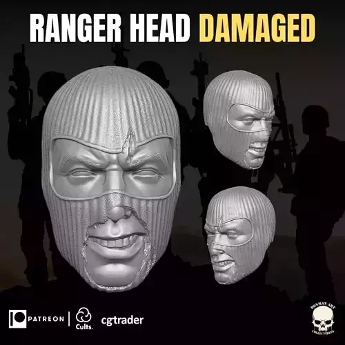 Ranger Damaged Head For Action Figures