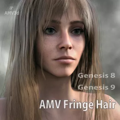 Fringe Hair for G8 and G9 Low-poly 3D model_0