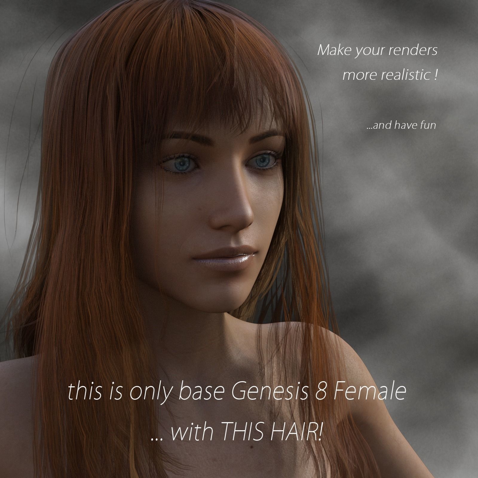Fringe Hair for G8 and G9 Low-poly 3D model_4