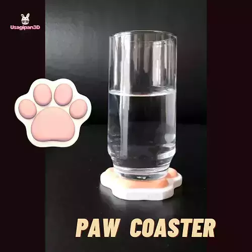 Paw Coaster 3D print model