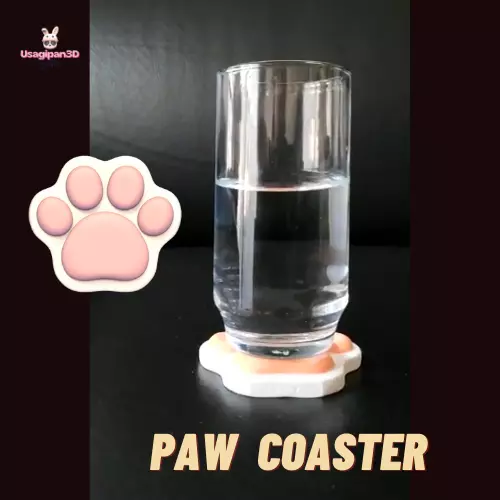 Paw Coaster 3D print model_0
