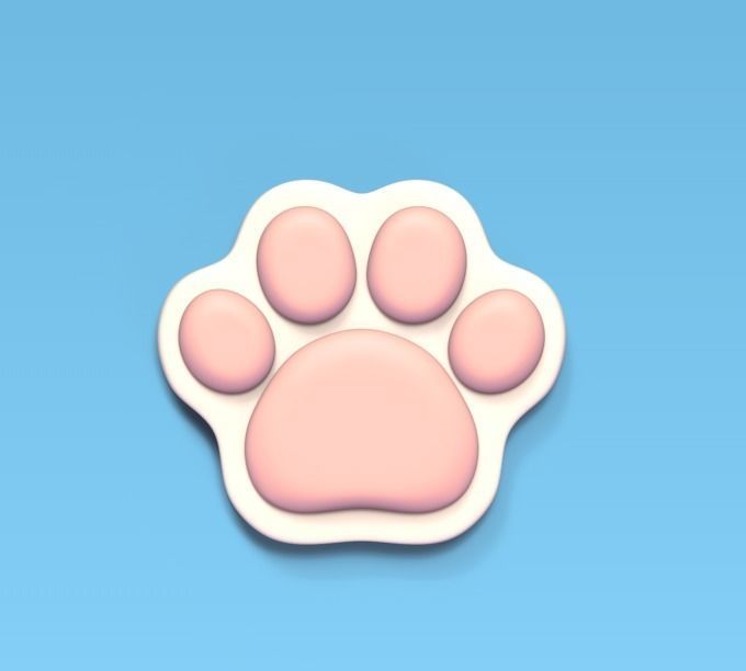 Paw Coaster 3D print model_1