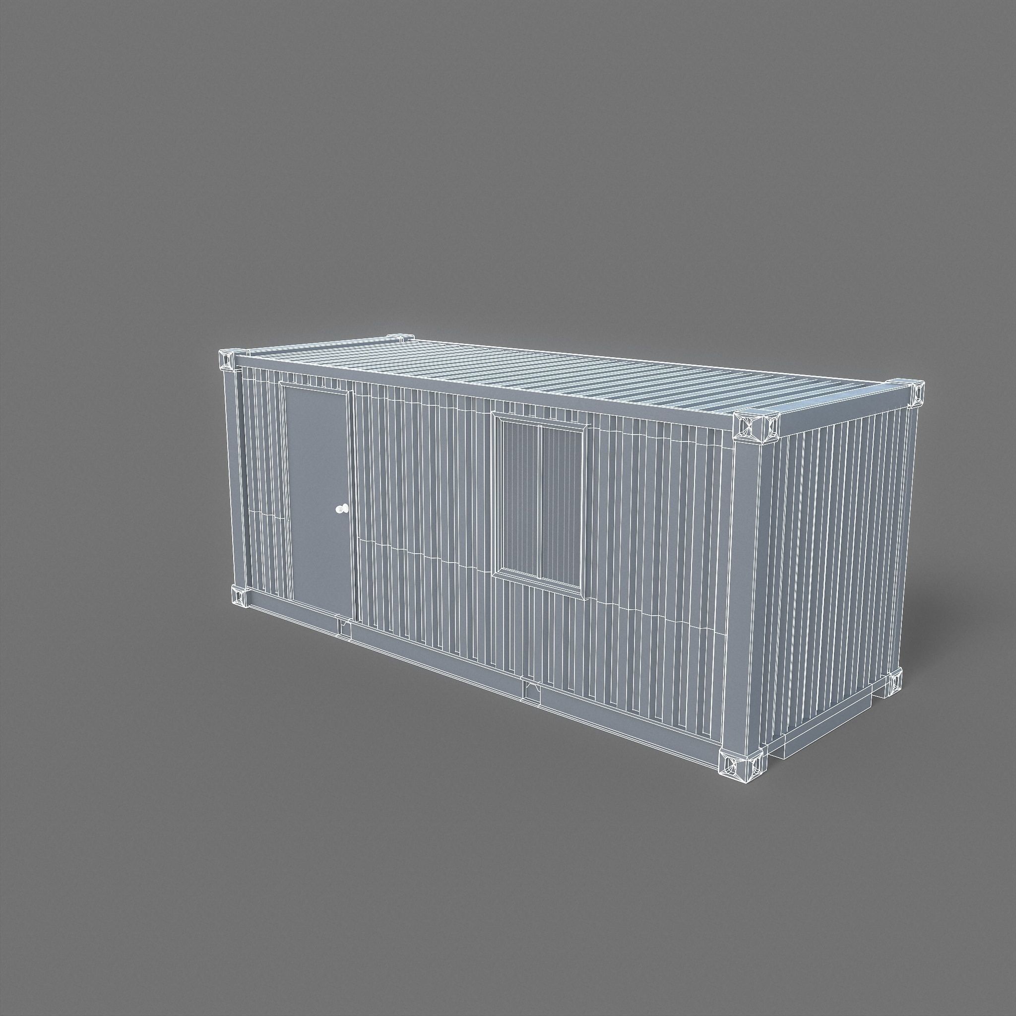 Office Container Game Ready Low-poly 3D model_7