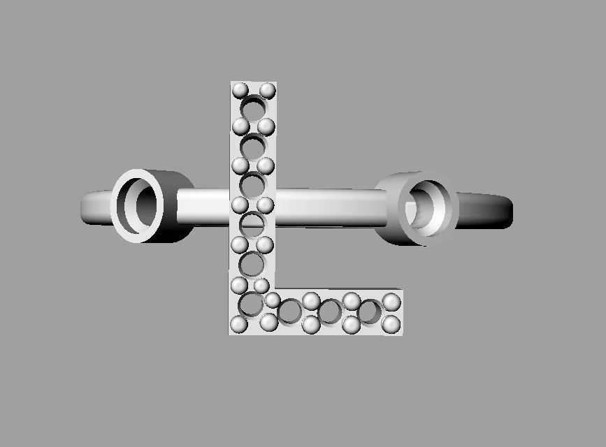 Diamond Letter Ring - L 3D print model_15