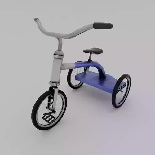 the bicycle for children is old low-poly