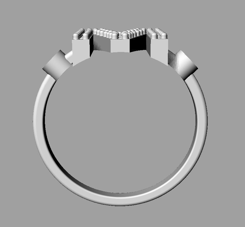 Diamond Letter Ring - M 3D print model_15