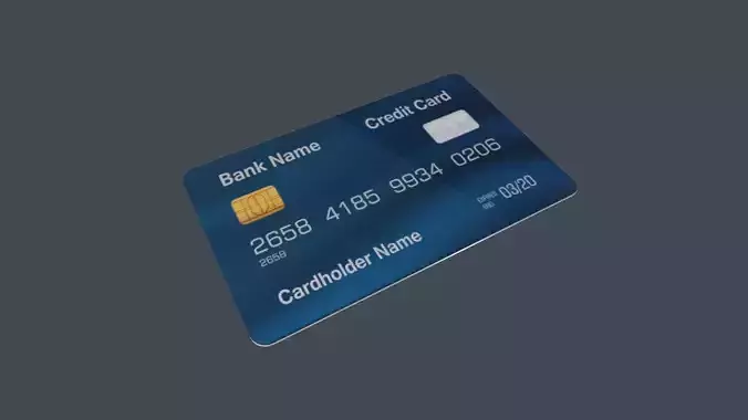 Credit Card 3D Model Low-poly 3D model