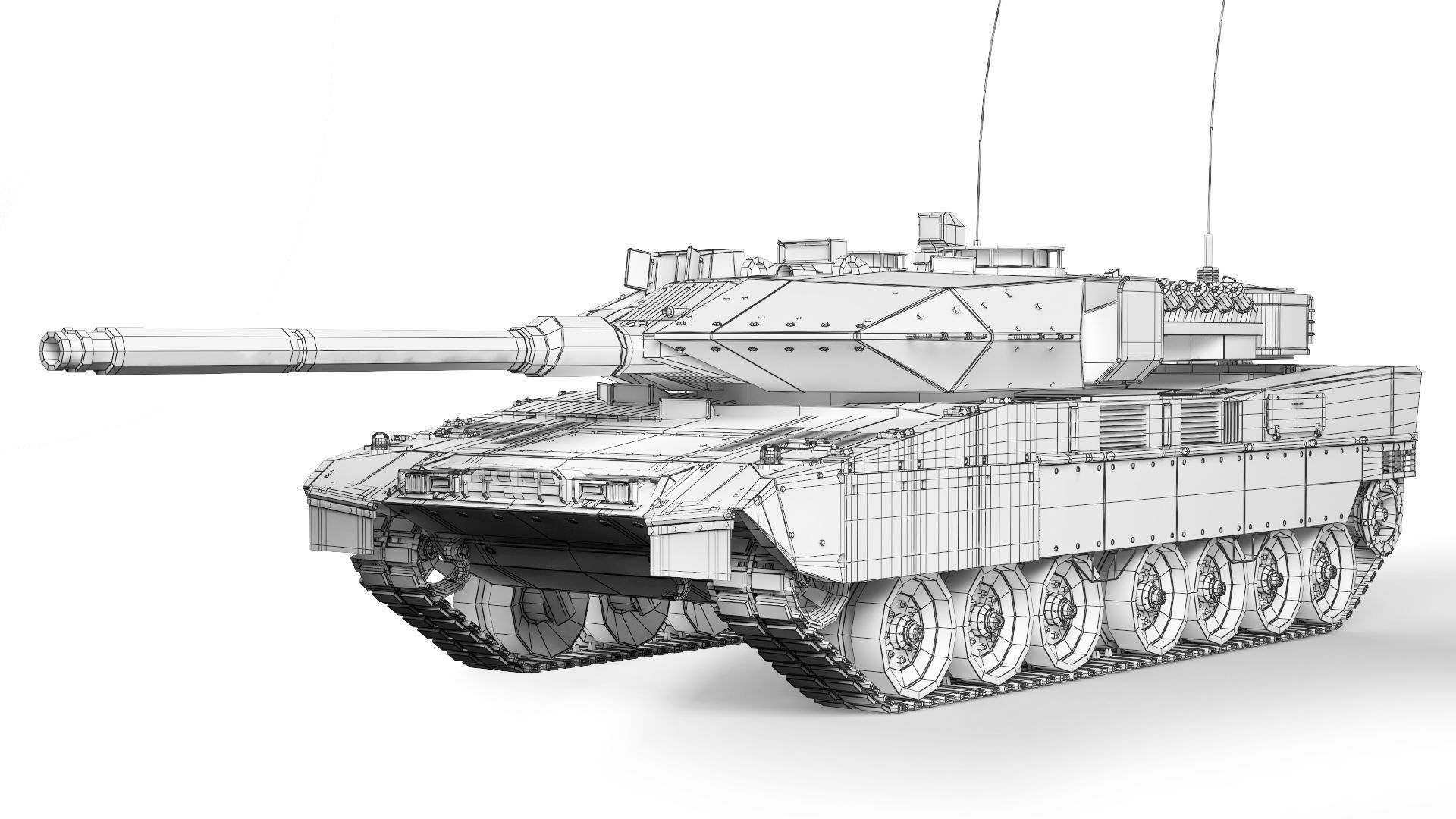Tank Leopard 2A7V 2016 3D model_8
