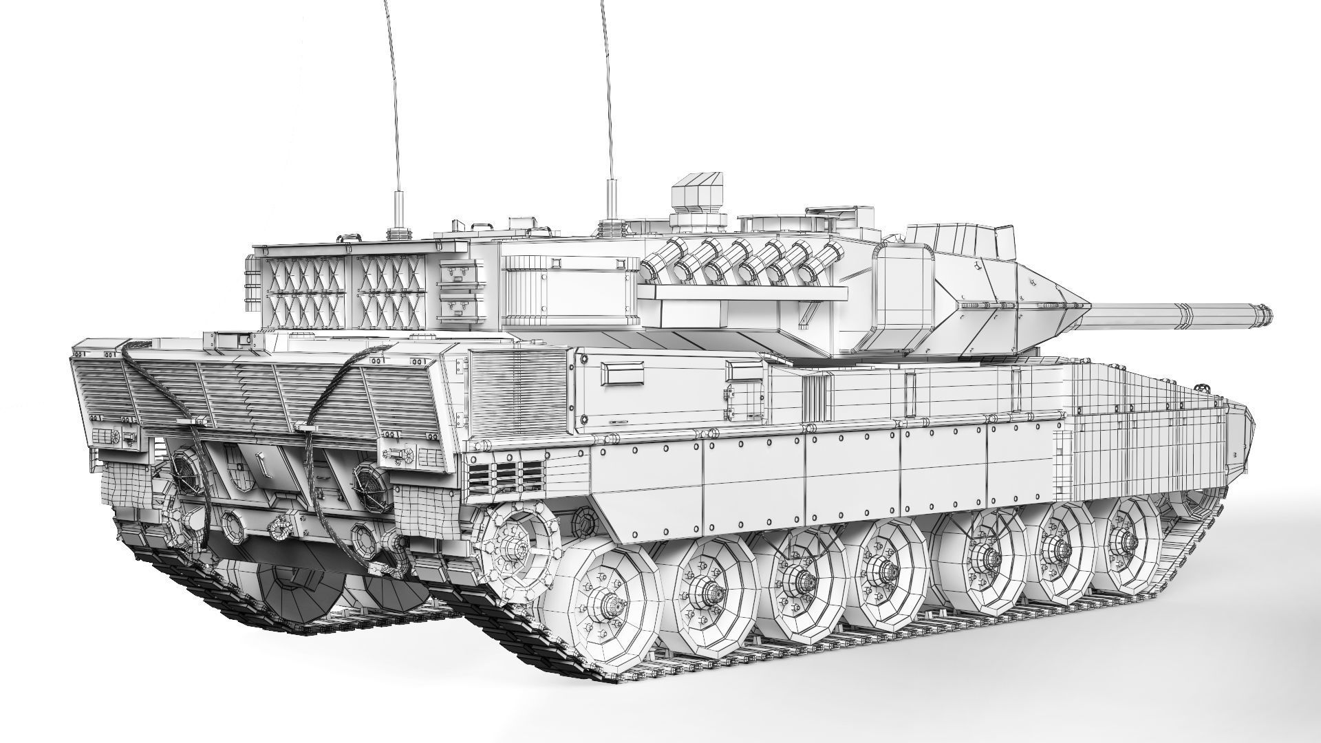 Tank Leopard 2A7V 2016 3D model_9