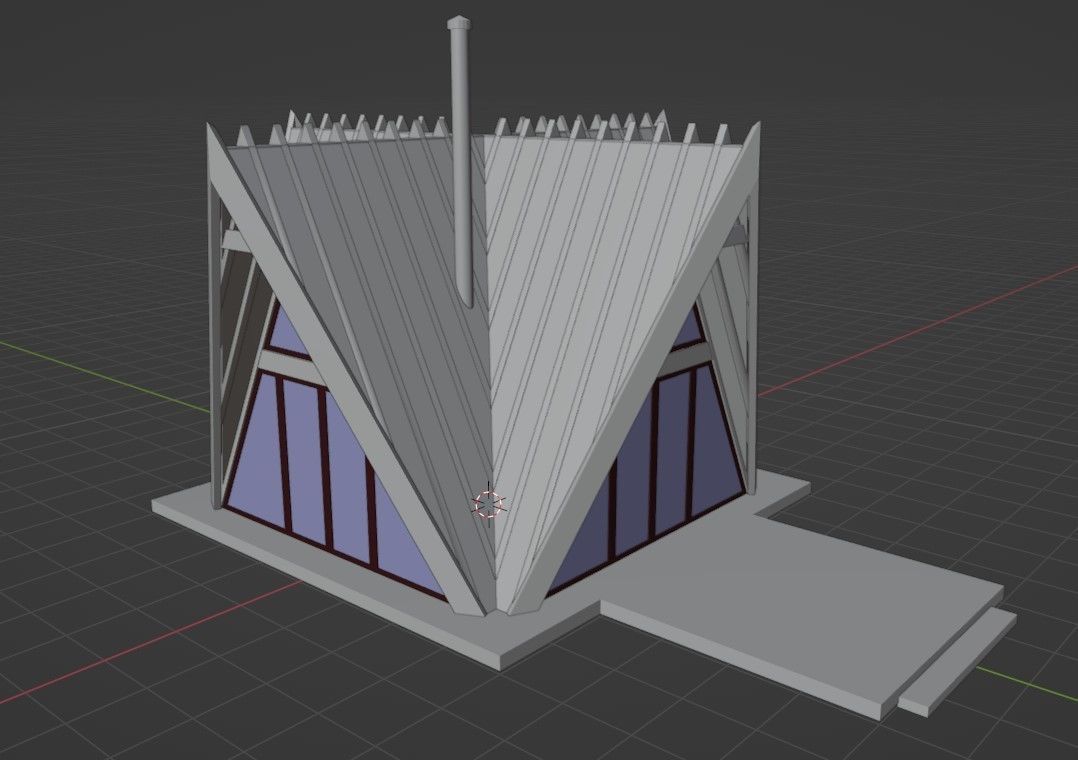 Forest house  Low-poly 3D model_3