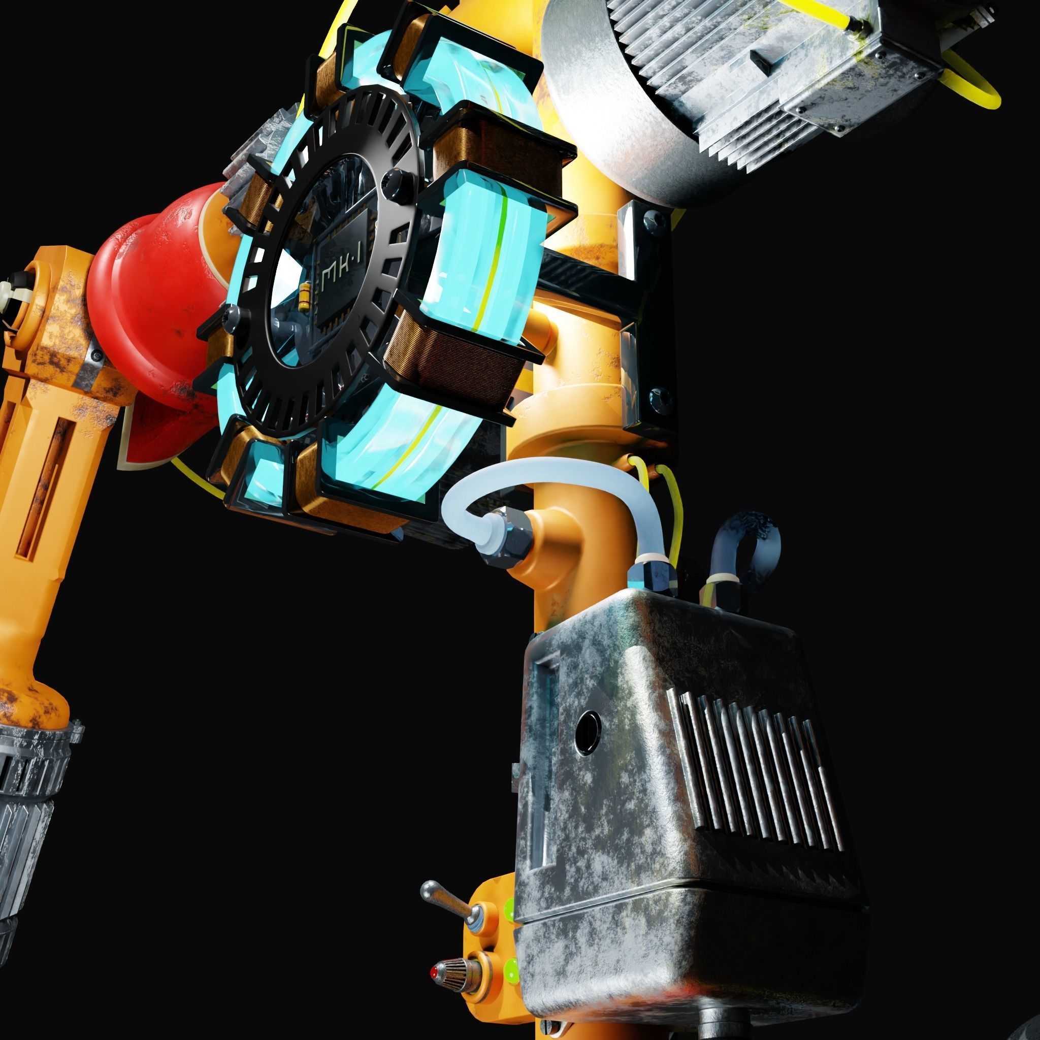 Character Robot rigged retrofuturism 3D model_18