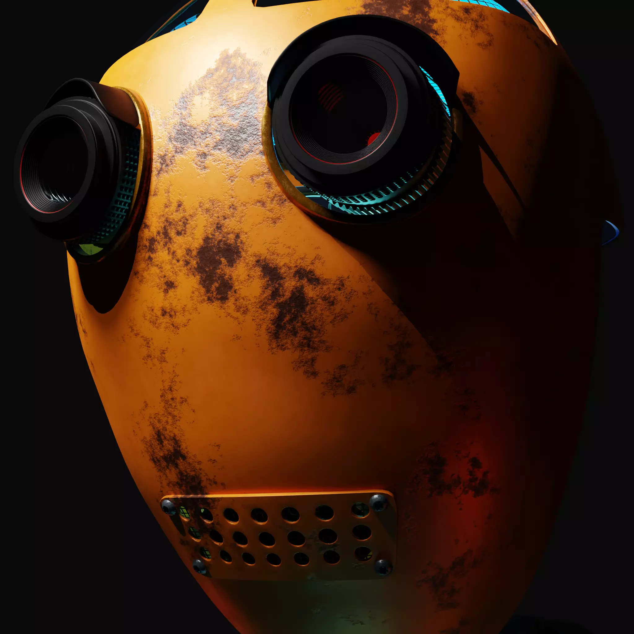 Character Robot rigged retrofuturism 3D model_0