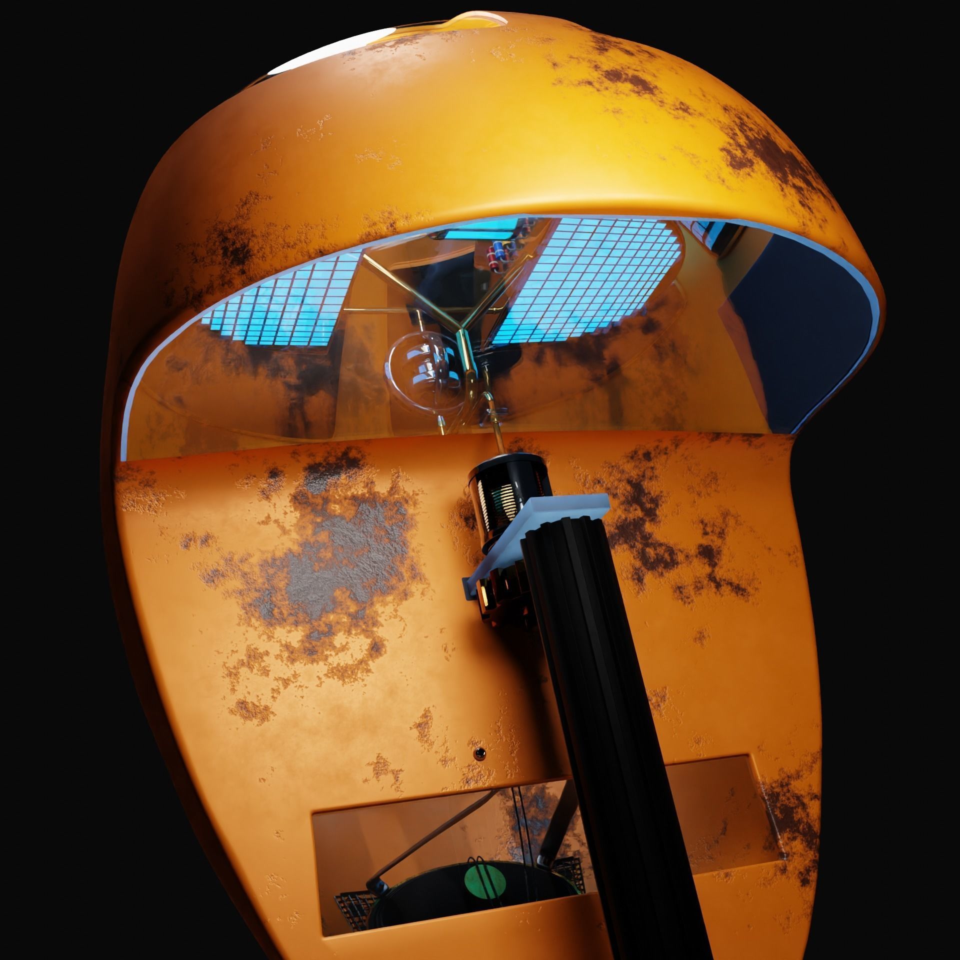 Character Robot rigged retrofuturism 3D model_16