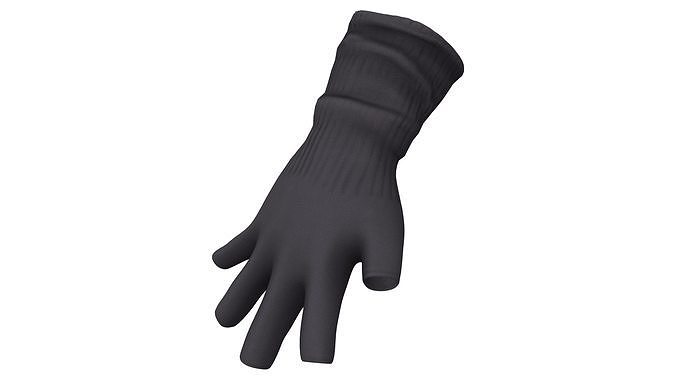 Male Dystopian Urban Fingerless Gloves Low-poly 3D model
