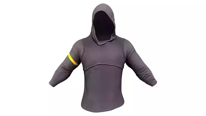Male Dystopian Urban Hooded Top
