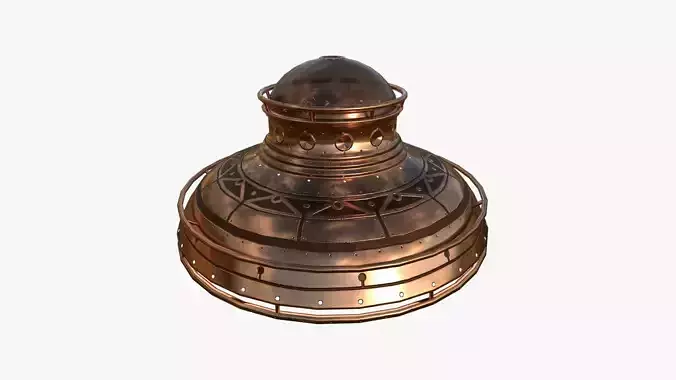 Alien Spaceship UFO F06 Copper - Sci Fi Spacecraft Design Low-poly 3D model
