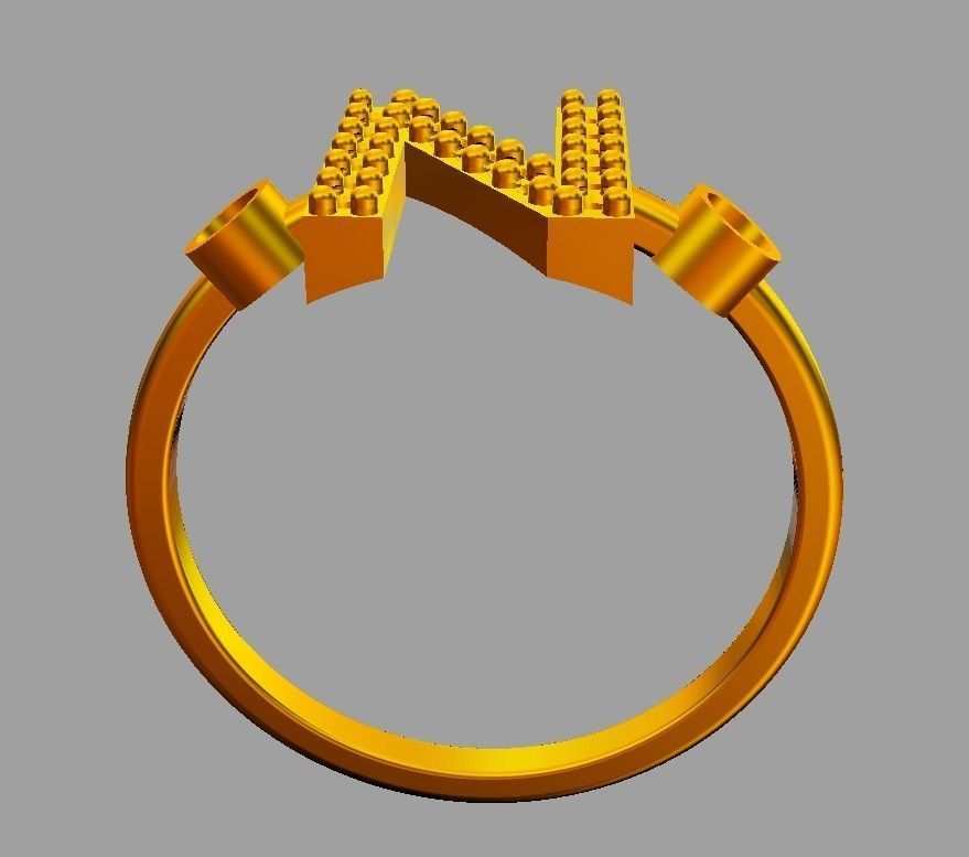 Diamond Letter Ring - N 3D print model_8