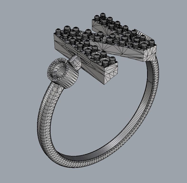 Diamond Letter Ring - N 3D print model_10