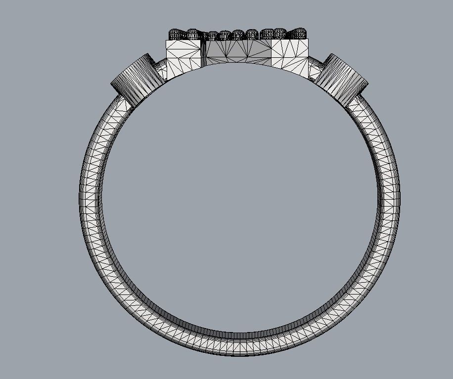 Diamond Letter Ring - N 3D print model_11