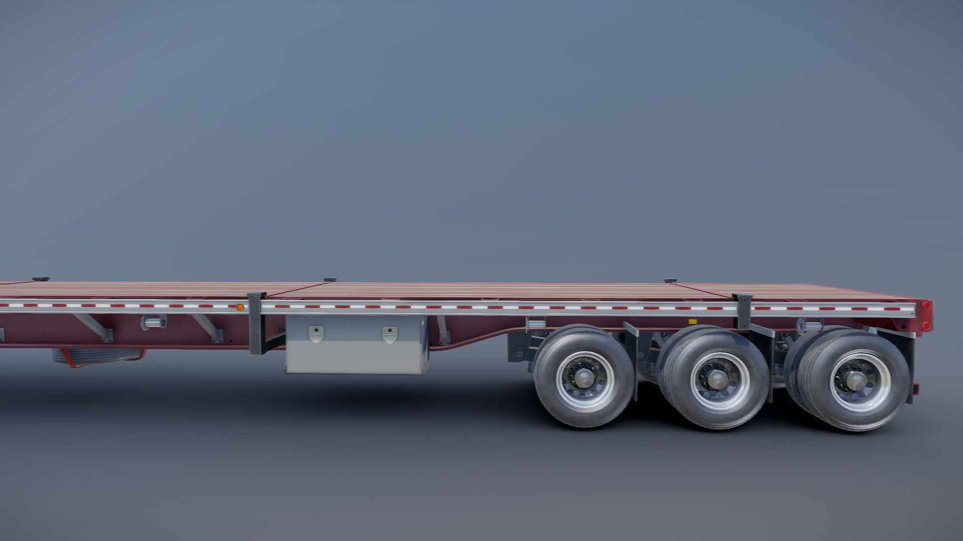 80s truck flatbed trailer Low-poly 3D model_32