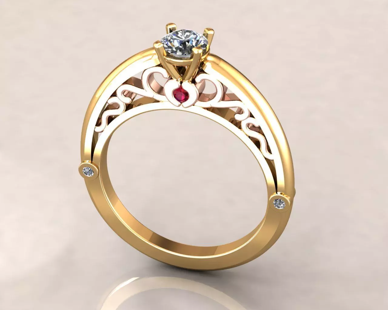 engagement ring 3D print model_0