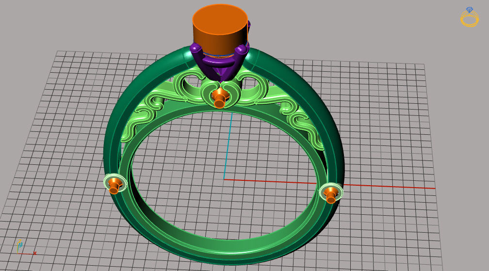 engagement ring 3D print model_4