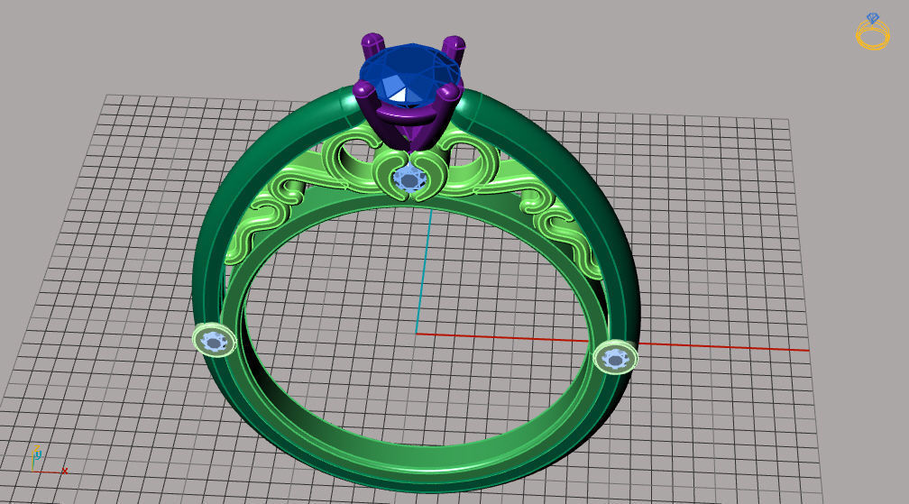 engagement ring 3D print model_3