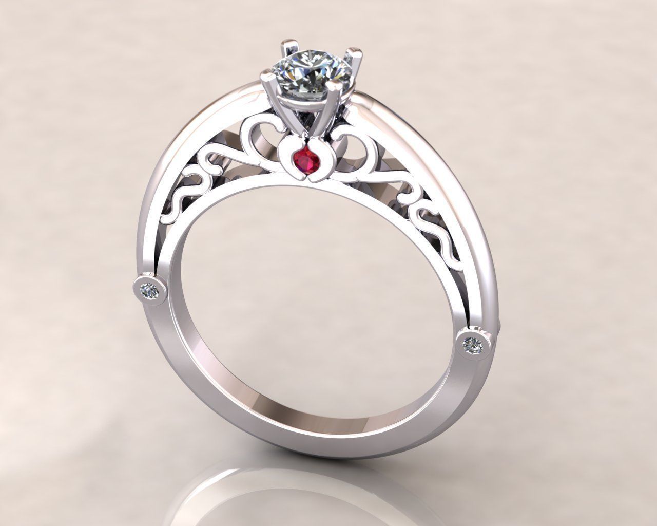 engagement ring 3D print model_1