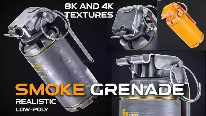 Smoke Grenade  Low-poly 3D model
