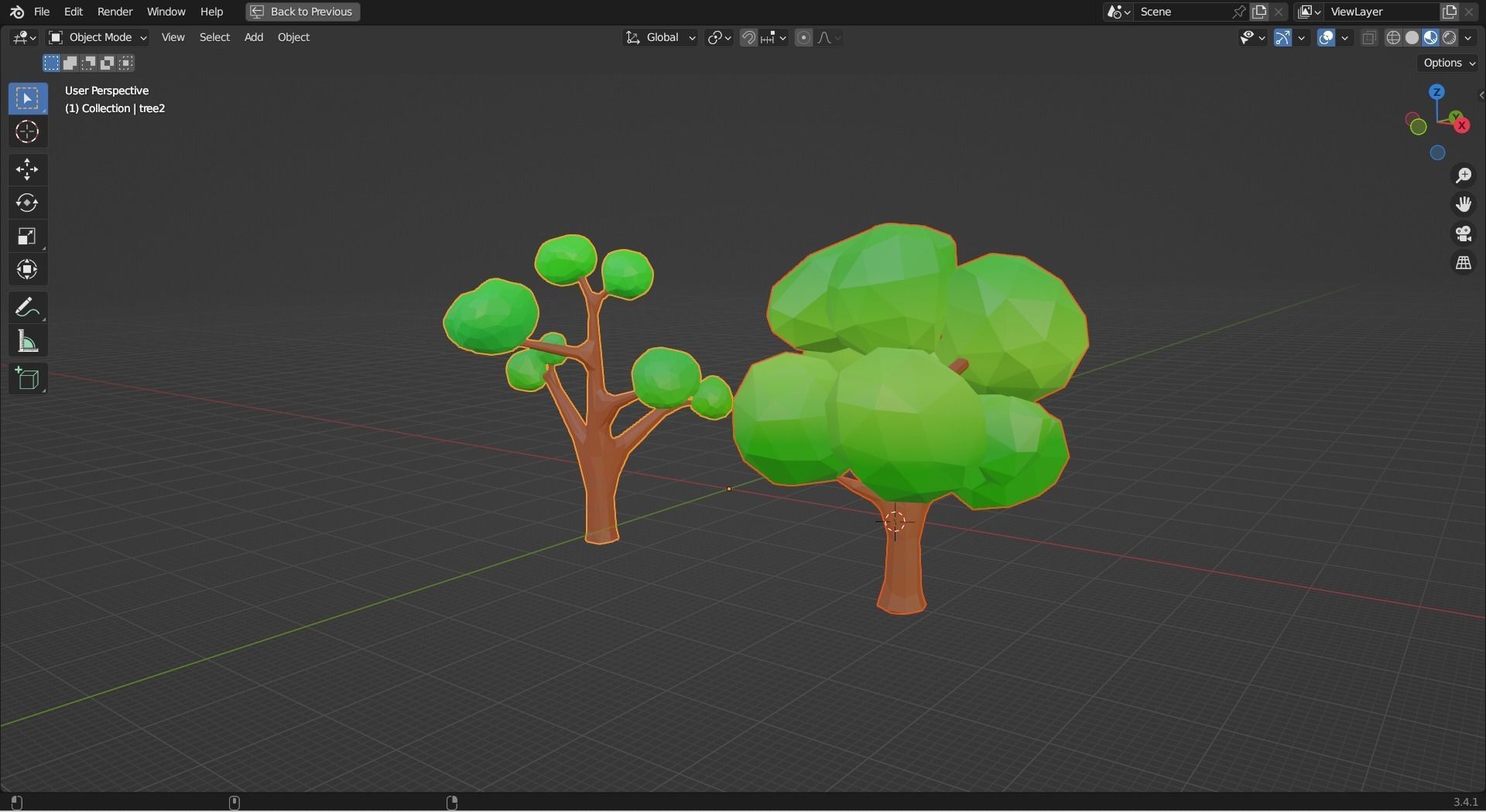 Trees Low-poly polygonal Low-poly 3D model_2
