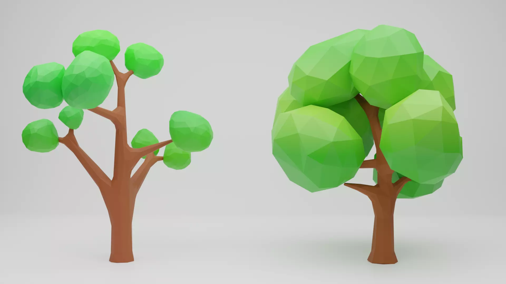 Trees Low-poly polygonal Low-poly 3D model_0