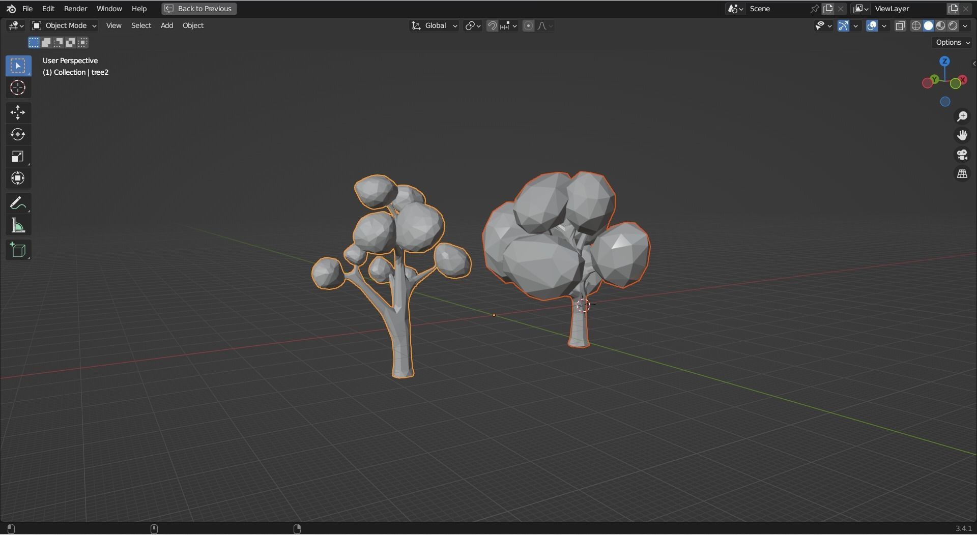 Trees Low-poly polygonal Low-poly 3D model_4