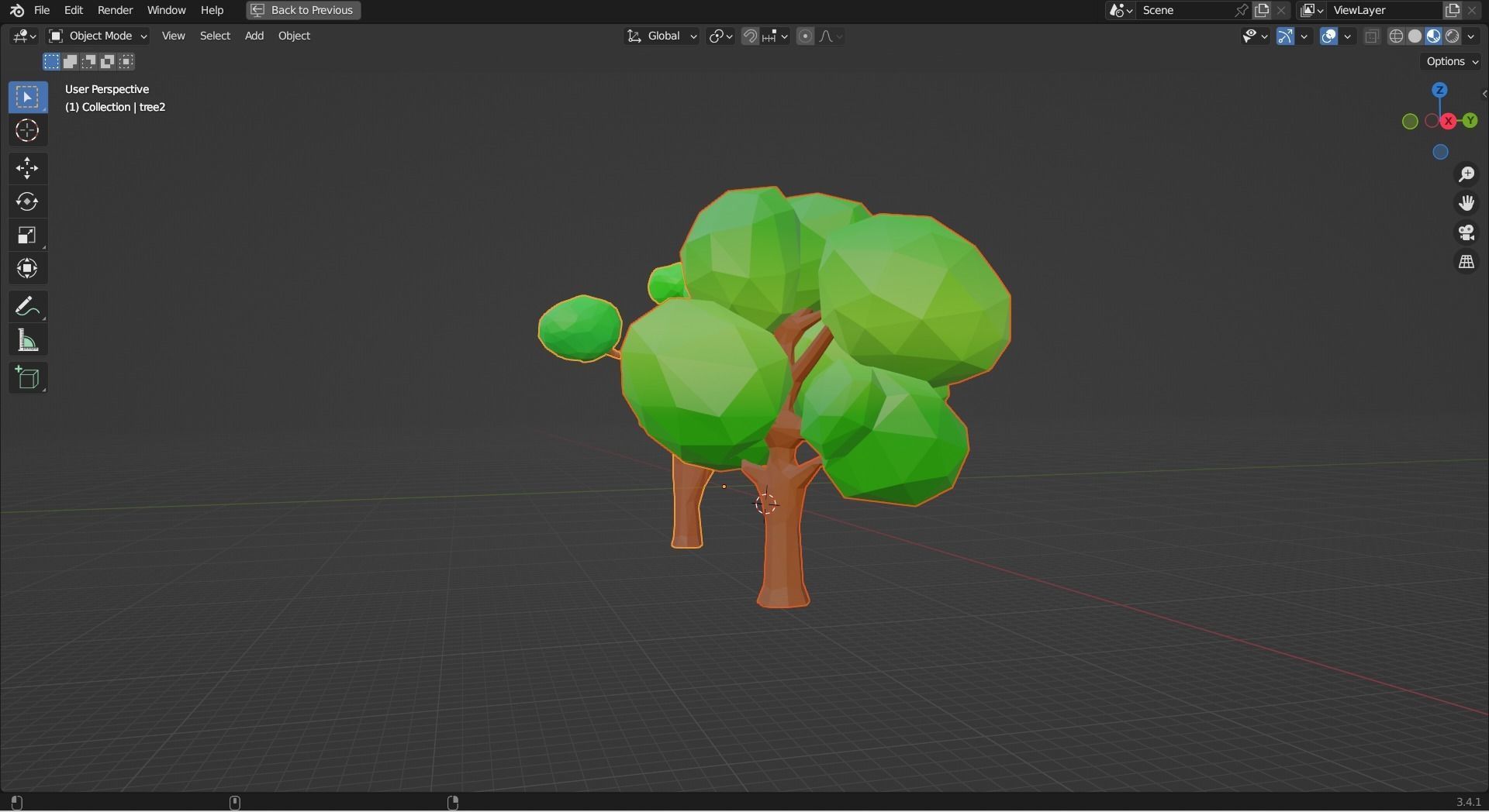Trees Low-poly polygonal Low-poly 3D model_3