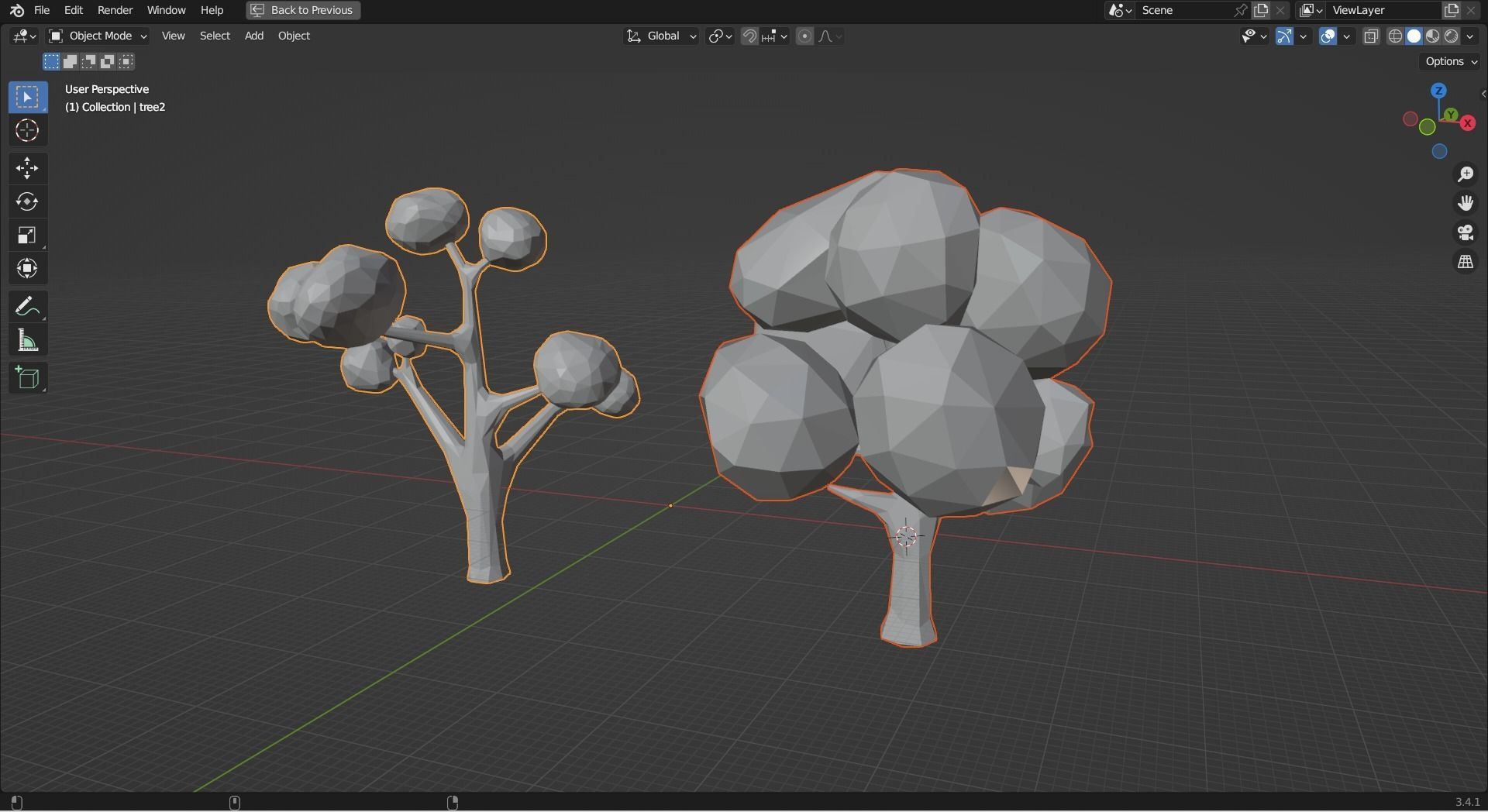 Trees Low-poly polygonal Low-poly 3D model_5