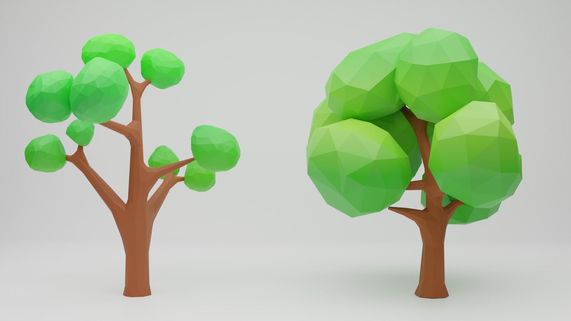 Trees Low-poly polygonal Low-poly 3D model_6