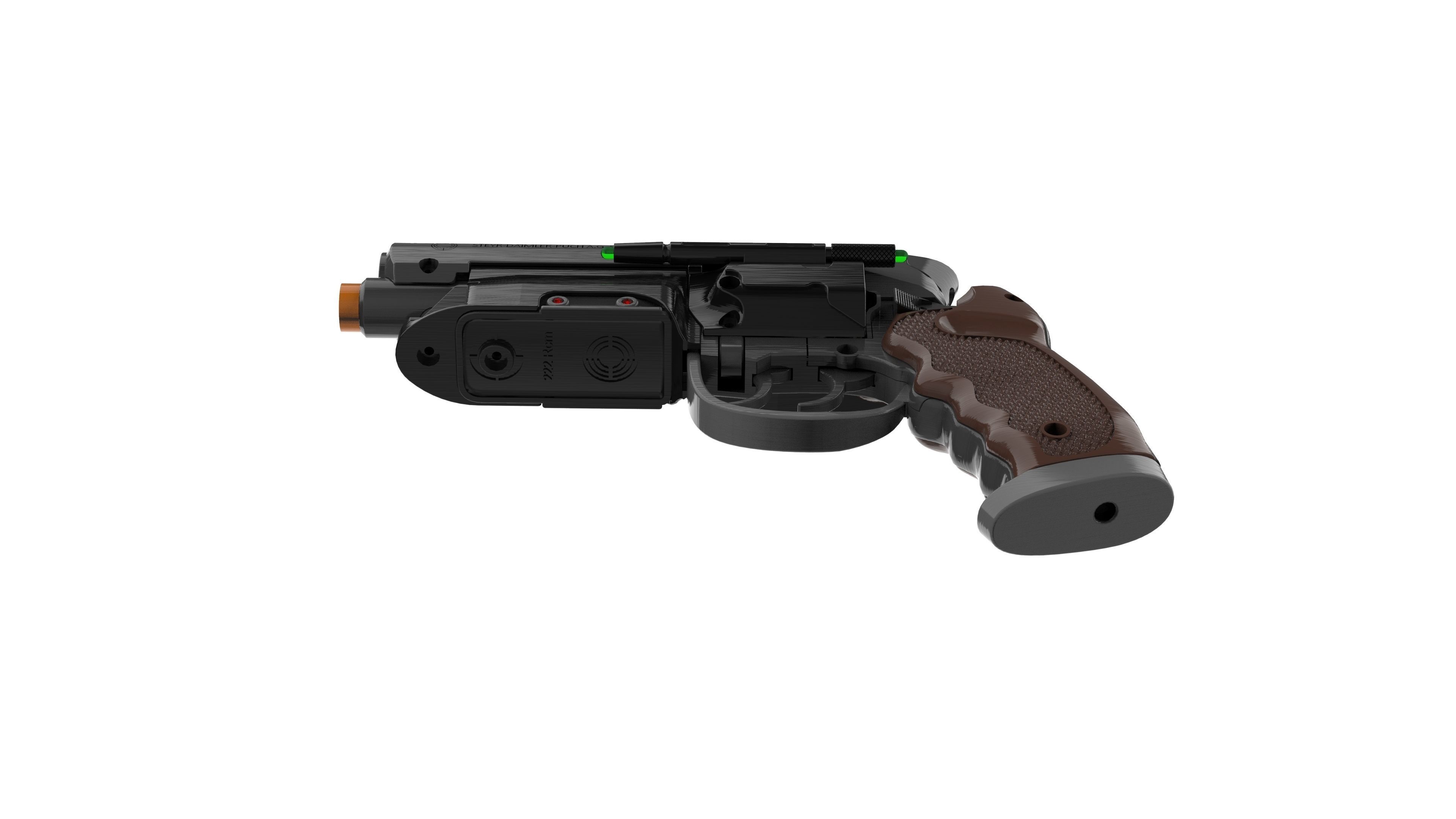 Deckards Blaster - BladeRunner - Commercial - Printable 3d model 3D print model_10