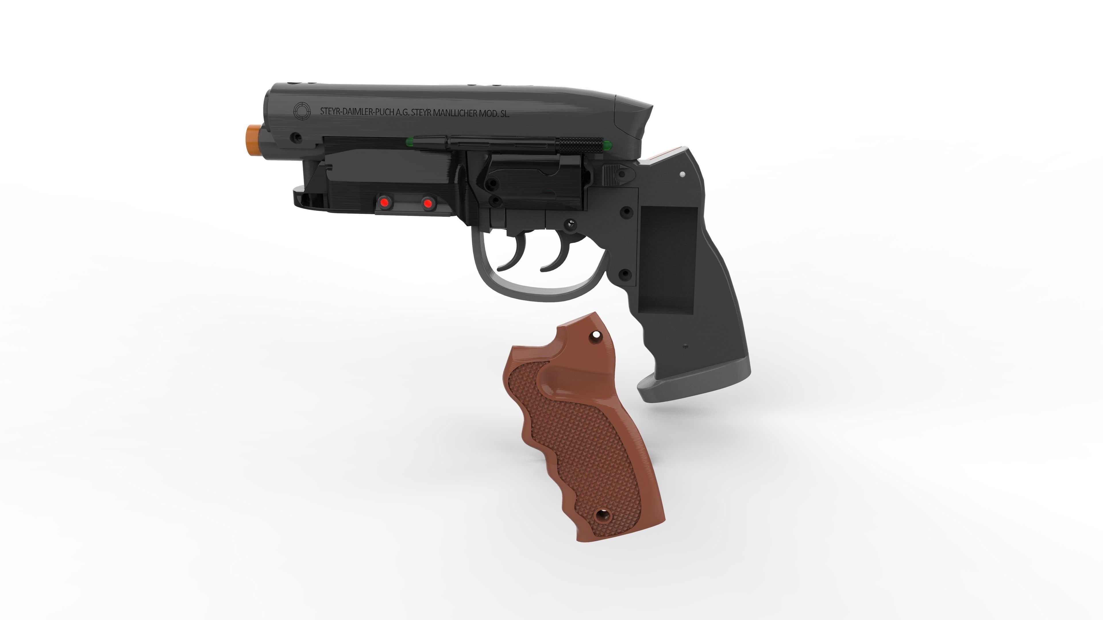 Deckards Blaster - BladeRunner - Commercial - Printable 3d model 3D print model_11