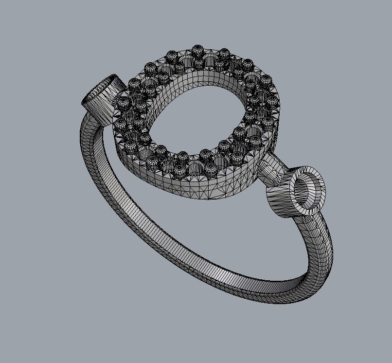 Diamond Letter Ring - O 3D print model_13