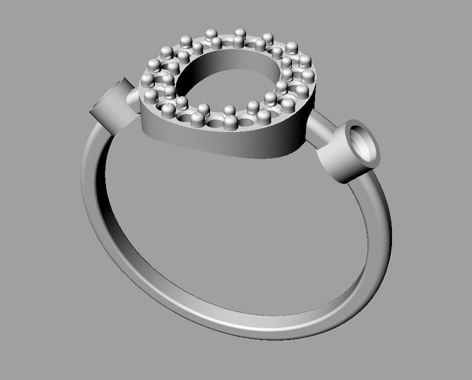 Diamond Letter Ring - O 3D print model_17