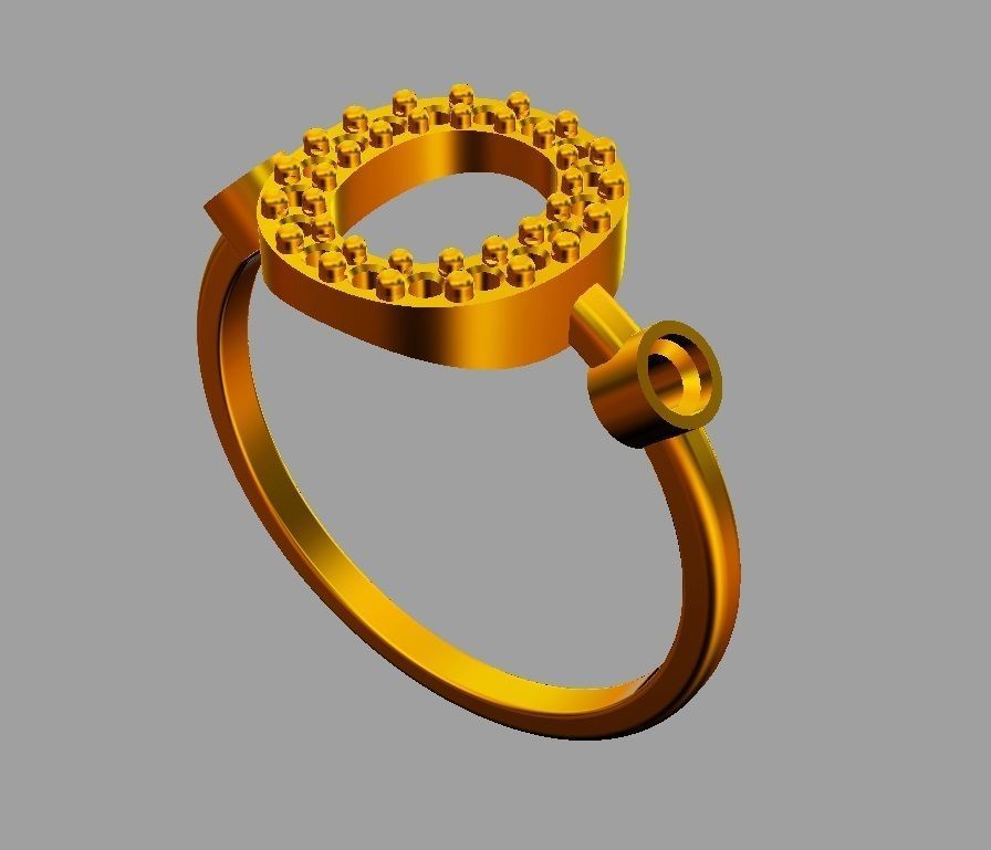 Diamond Letter Ring - O 3D print model_8