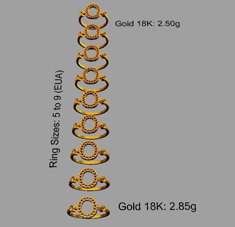 Diamond Letter Ring - O 3D print model_3